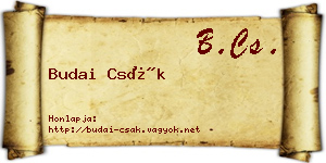 Budai Csák névjegykártya